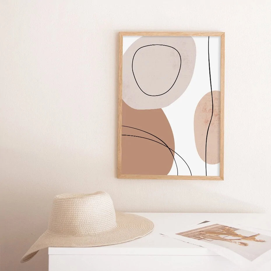 Abstract Geometric Beige Painting